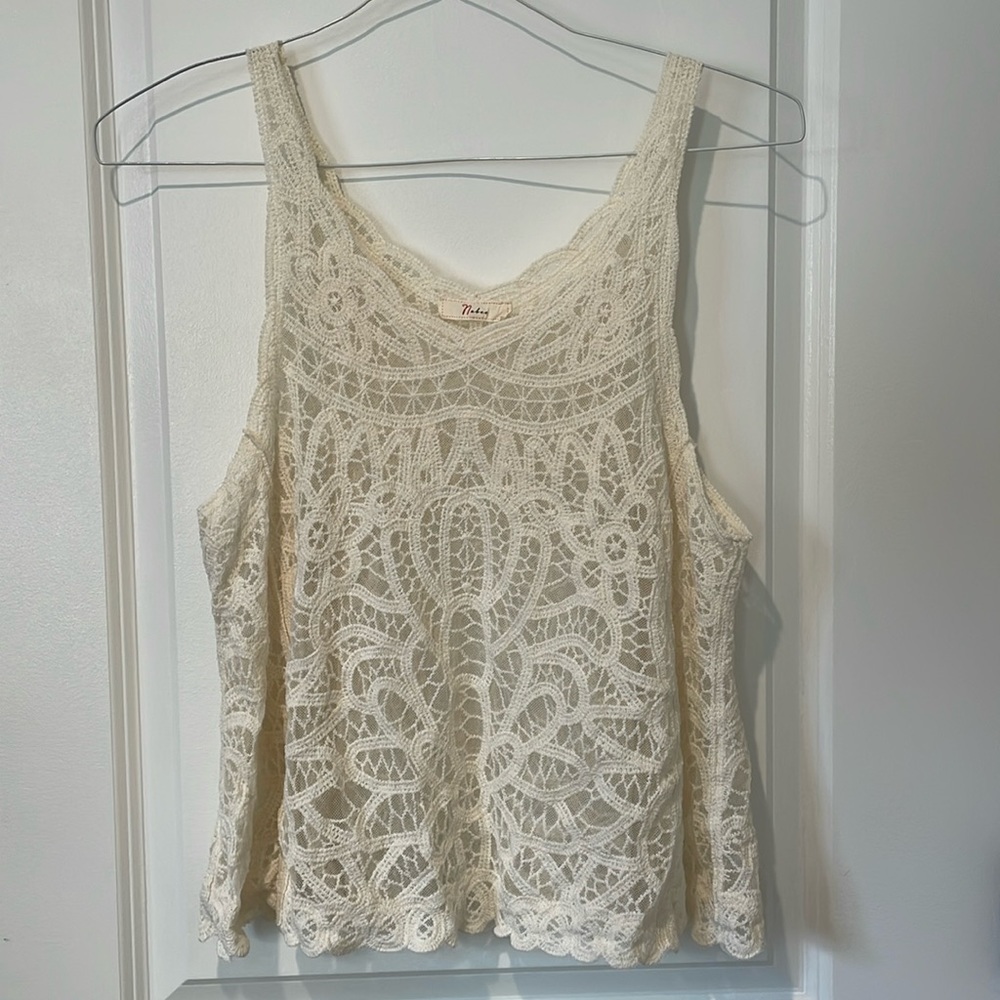 Cream Stitch Detail Tank